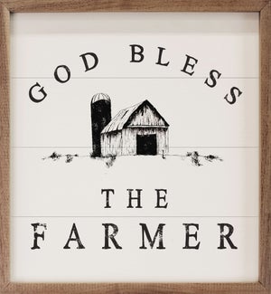 God Bless The Farmer Barn White